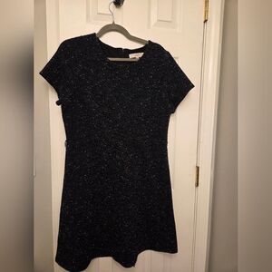 LOFT Black Textured Mini Dress